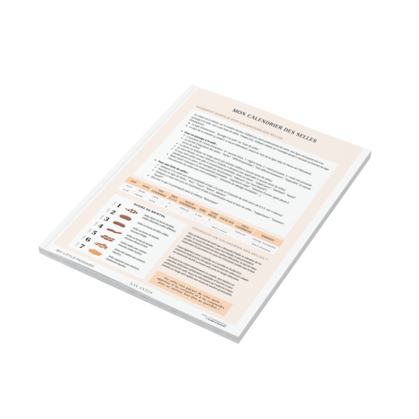 Bloc de 25 calendriers des selles Bloc de 25 calendriers des selles