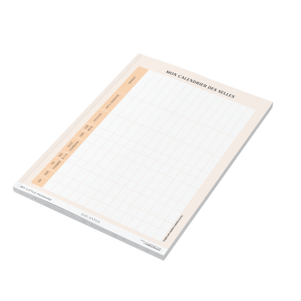 Bloc de 25 calendriers des selles Bloc de 25 calendriers des selles